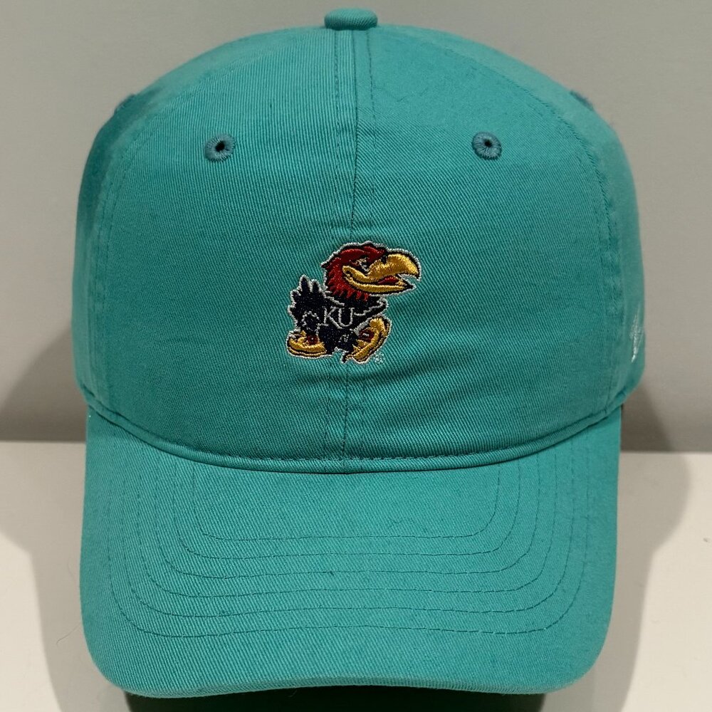 Kansas Jayhawks Zephyr SAMPLE Strapback Adjustable Hat Cap Aqua Cotton